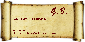 Geller Blanka névjegykártya